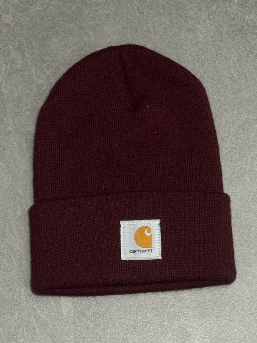 Carhartt A18 Burgundy Knit Cuffed Beanie Hat — One Size — NWPT's